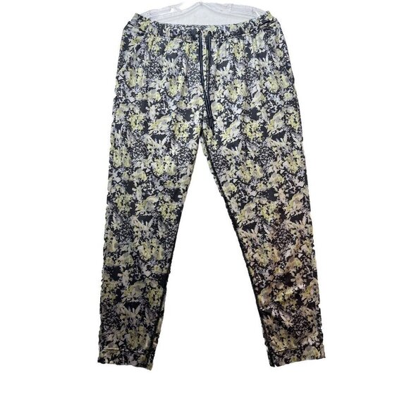 Lululemon Jet Crop Luxtreme Crosscourt Petal Black Clarity Yellow Size 8 Pants - Picture 1 of 7